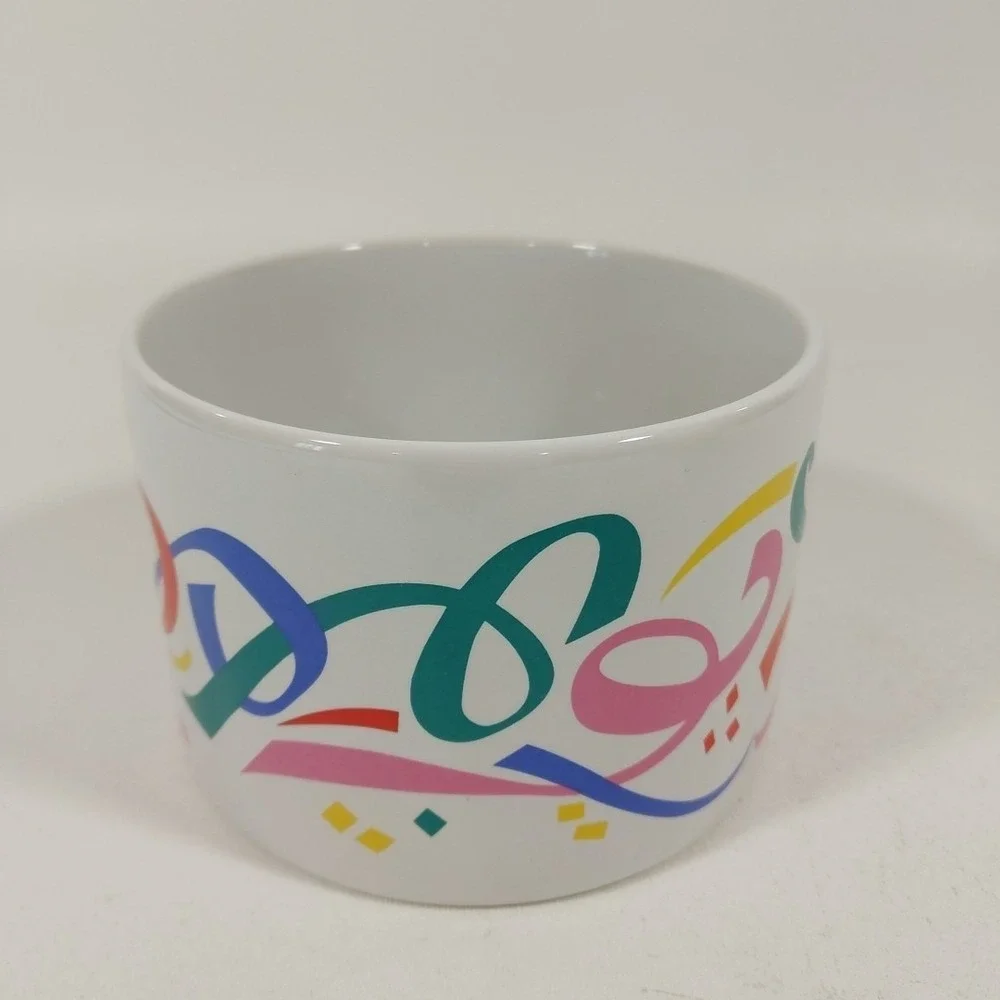 Vtg FTD Ribbons & Confetti Planter Vase Bowl 3